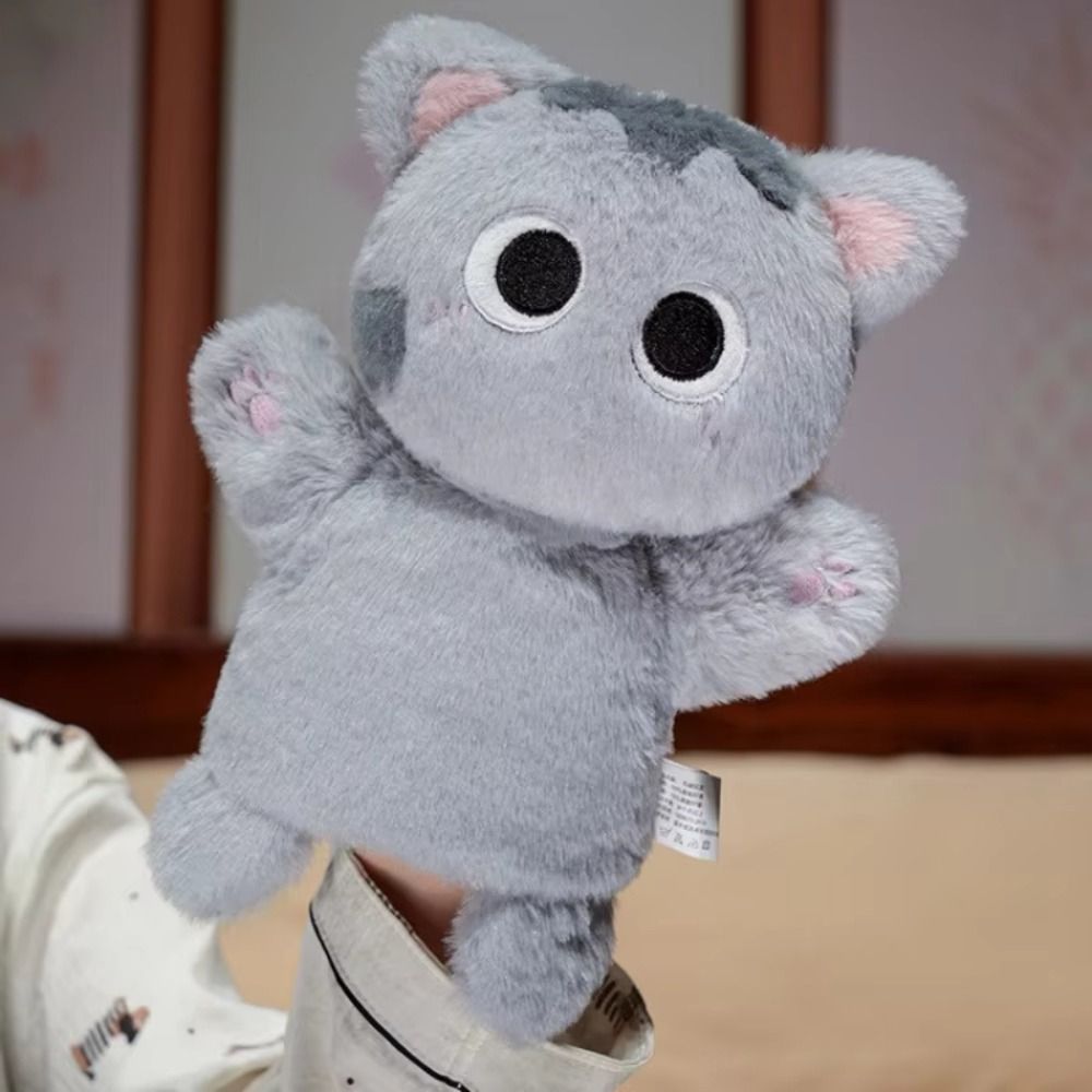 Kids Education Story - หุ่นมือรูปแมวสำหรับเล่าเรื่อง ของเล่นตุ๊กตาแมวนุ่มสำหรับการจำลองสถานการณ์ การศึกษาปฐมวัย ของเล่นนิ้วมือสำหรับเล่าเรื่อง ของขวัญสำหรับเด็ก