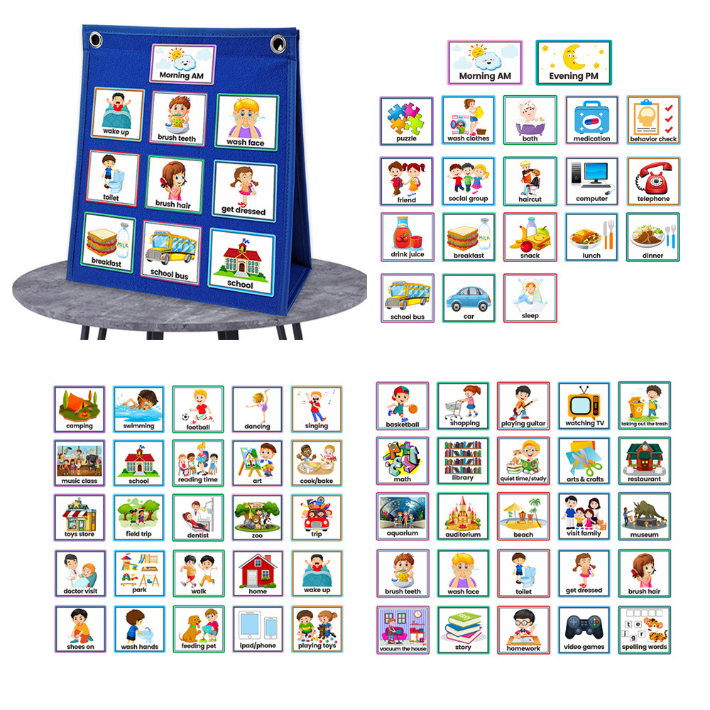 Kids Education Tools - มาใหม่สองด้านยืนด้วยตนเอง Foladble เดสก์ท็อปพ็อกเก็ตสําหรับห้องเรียนบ้านการสอนเด็กเด็กการศึกษาเครื่องมือ