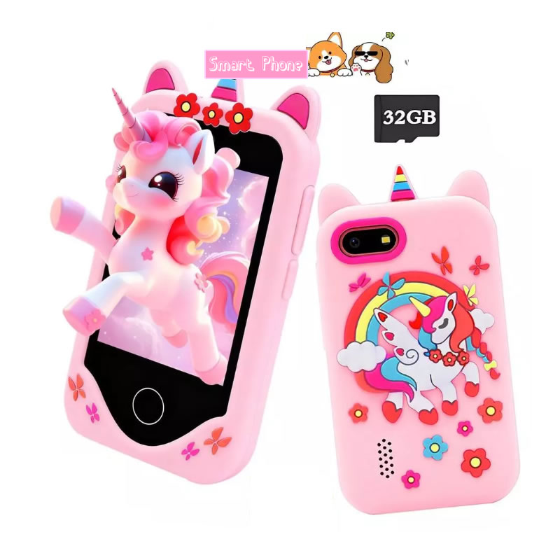 Kids Education Mobile - กล้องโทรศัพท์มือถือสำหรับเด็ก ขนาด 2.8 นิ้ว ของเล่นหน้าจอสัมผัส ยูนิคอร์น