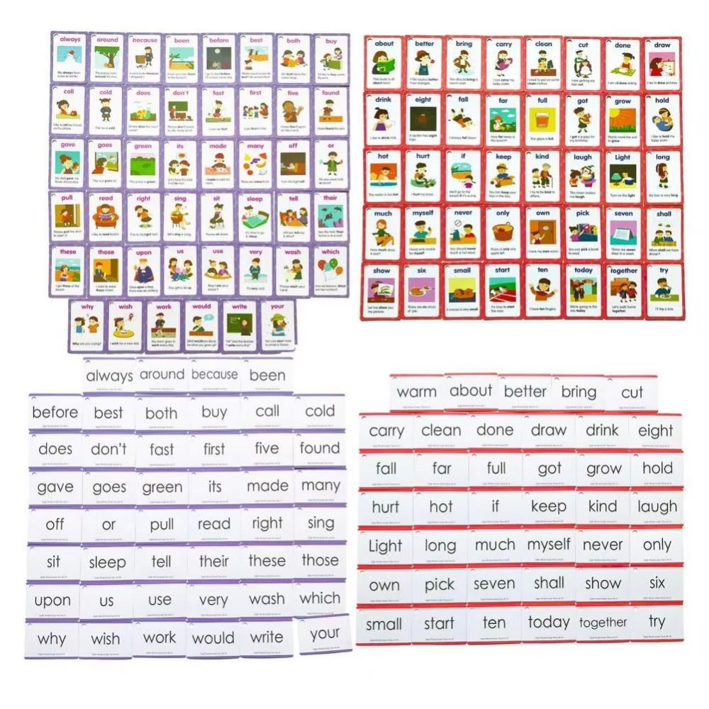 Sight Word Game - บัตรคำศัพท์ภาษาอังกฤษรูปสัตว์ แบบมอนเตสซอรี่ สำหรับเด็กเล็ก ใช้ซ้ำได้ ทนทาน เหมาะสำหรับการเรียนรู้คำศัพท์เบื้องต้น