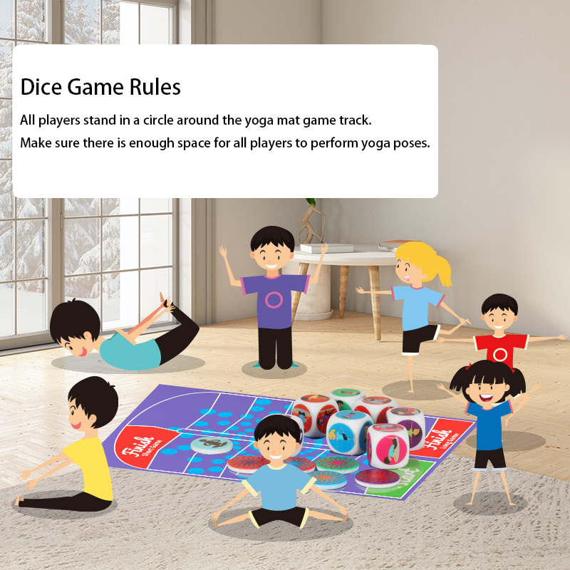 Kids Yoga Education - โยคะลูกเต๋าของเล่นสนุกลูกเต๋าออกกำลังกายลูกเต๋าการศึกษาเด็กฟิตเนสอุปกรณ์เกมสมองกีฬาคิดลอจิกของเล่น
