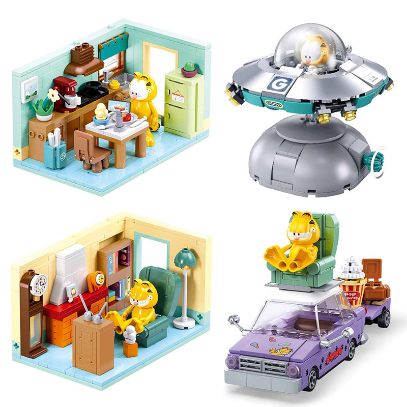Kids Education Tv Shows - 2024 sluban The Garfield Show บล็อกตัวต่อโมเดลการ์ตูนอนิเมะภาพยนตร์การ์ตูนชุดตุ๊กตาแมวตัวต่อของเล่นสำหรับเด็กของขวัญ