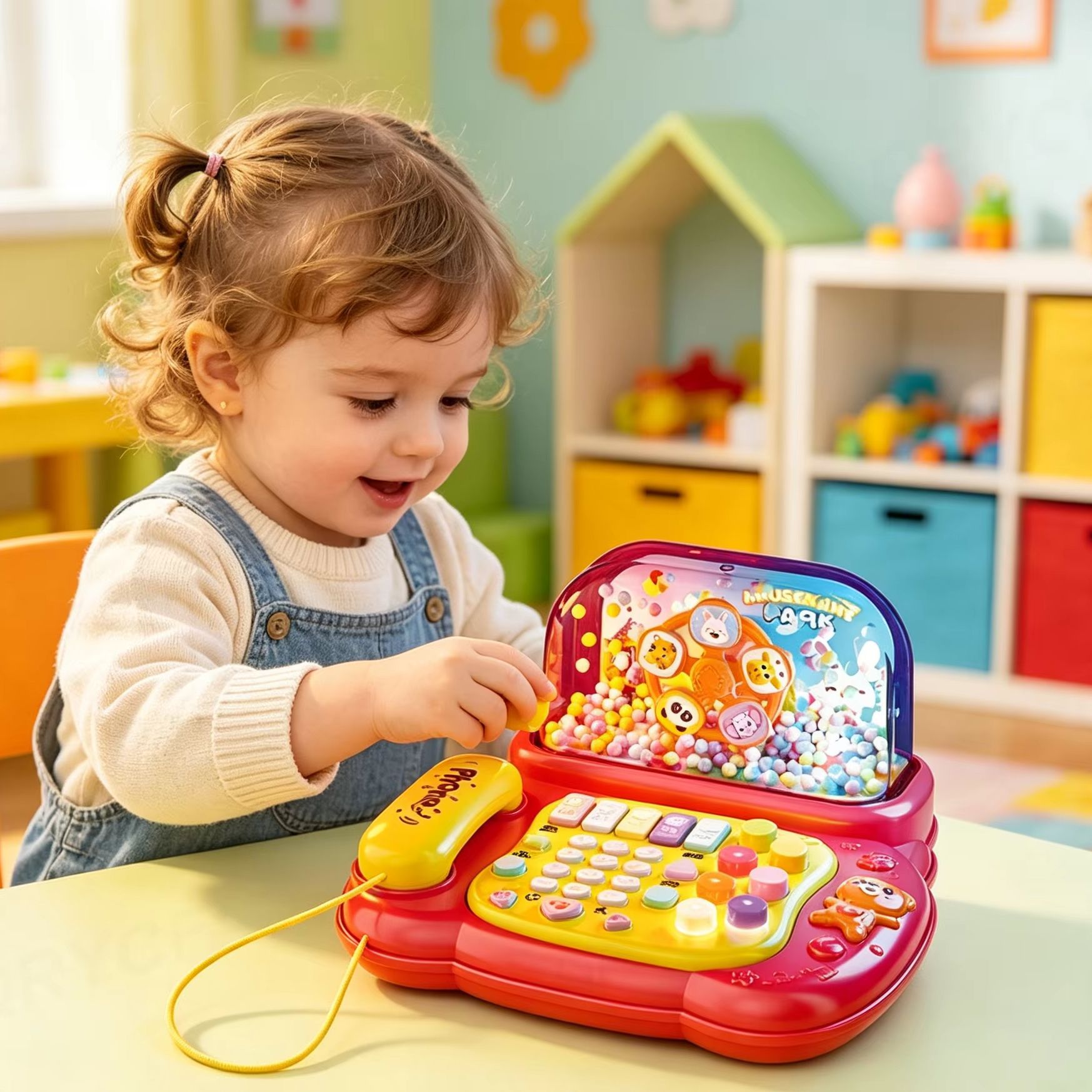 Kids Education Story - การ์ตูนสำหรับเด็กจำลองโทรศัพท์ของเล่นคีย์บอร์ดเปียโนเกมเกล็ดหิมะแสงกระพริบเพลงเครื่องเล่านิทานของเล่นเพื่อการศึกษาสำหรับเด็ก