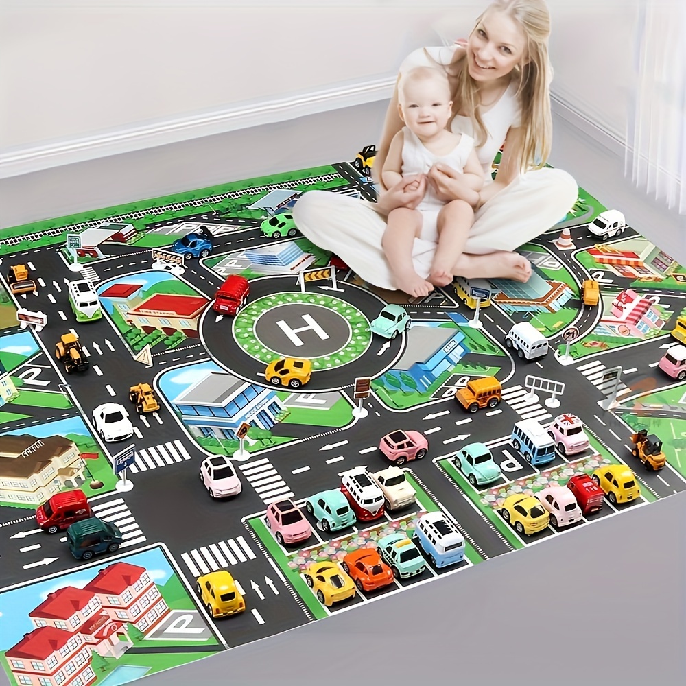 Kids Educational Mat - 1 pc, City Traffic Play Mat,