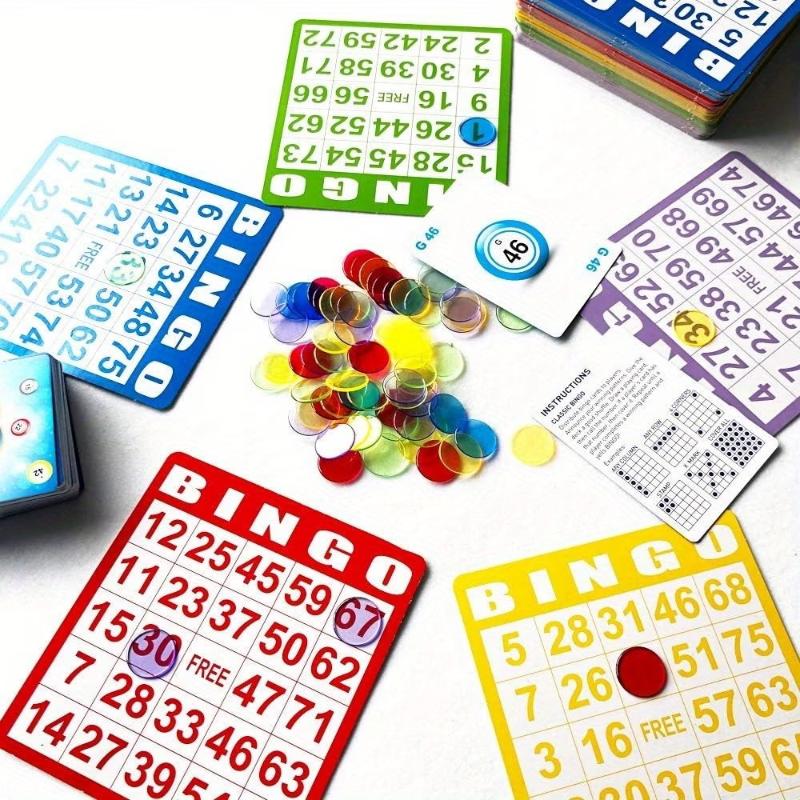 Kids Education Group - การ์ดบิงโก 50/100 ใบ ไม่ซ้ำกัน ชุดเกมการศึกษาแบบอินเทอร์แอคทีฟสำหรับครอบครัวและกลุ่ม เพื่อเล่นกับเด็กๆ