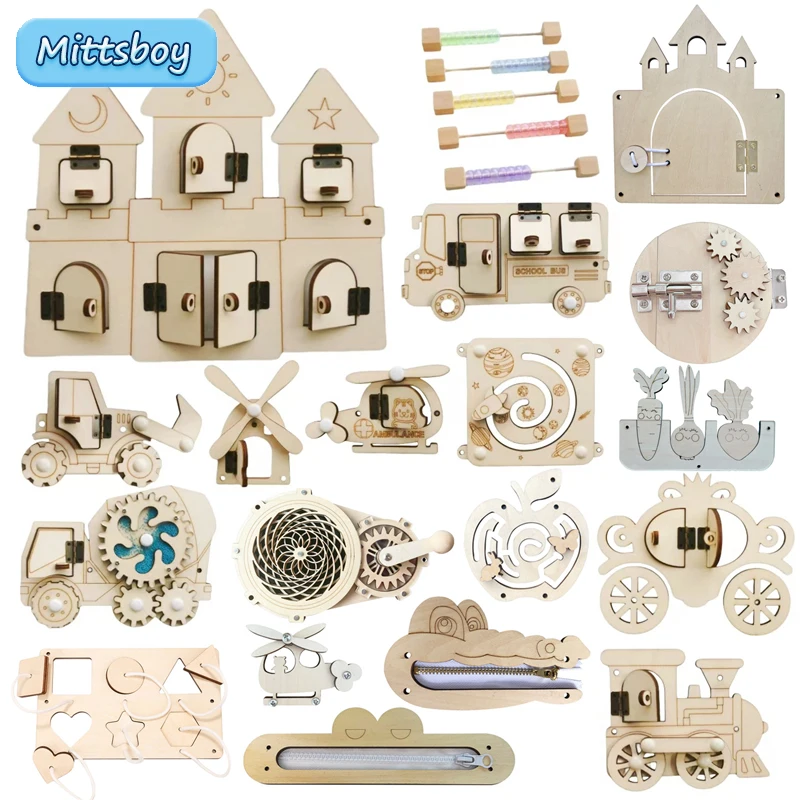 Kids Education Usa - Montessori Busy Board DIY ไม้อุปกรณ์เสริม Early