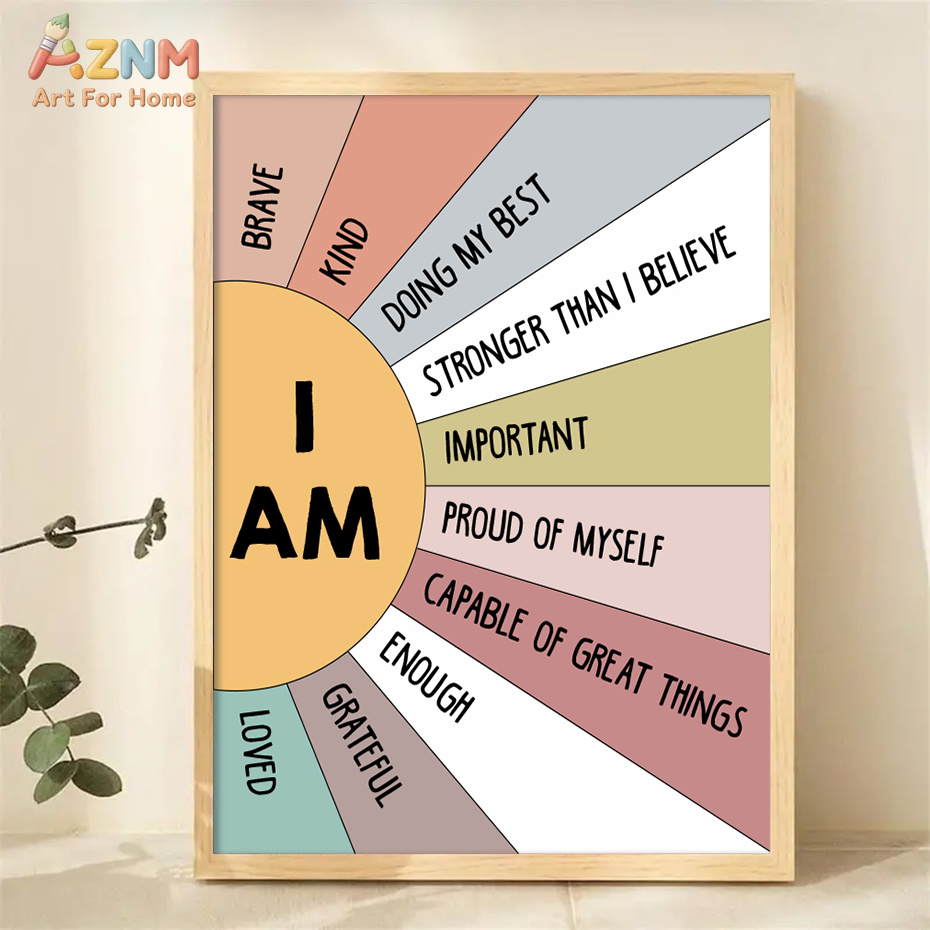 โปสเตอร์ภาพพิมพ์บนผ้าใบลายคำคม - Kids Education Quotes บทวิจารณ์และราคา