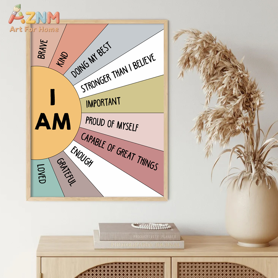 โปสเตอร์ภาพพิมพ์บนผ้าใบลายคำคม - Kids Education Quotes บทวิจารณ์และราคา