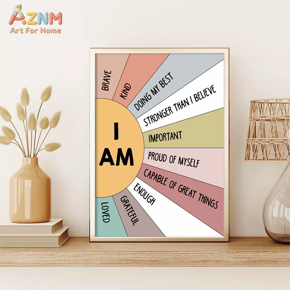 โปสเตอร์ภาพพิมพ์บนผ้าใบลายคำคม - Kids Education Quotes บทวิจารณ์และราคา