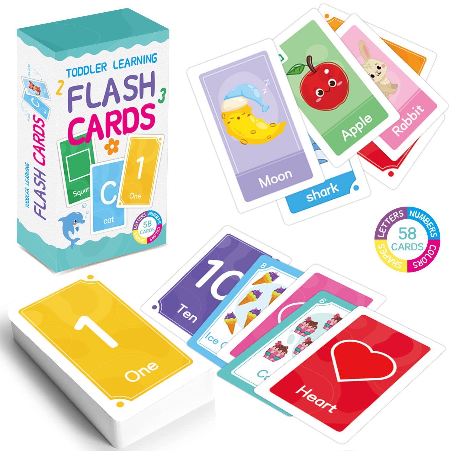 58 ชิ้น ABC ตัวอักษร Flashcard - Kids Education Learning บทวิจารณ์และราคา