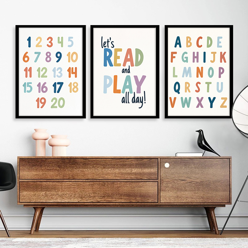 ชุดภาพวาดผ้าใบตัวอักษรและตัวเล - Kids Education Quotes บทวิจารณ์และราคา