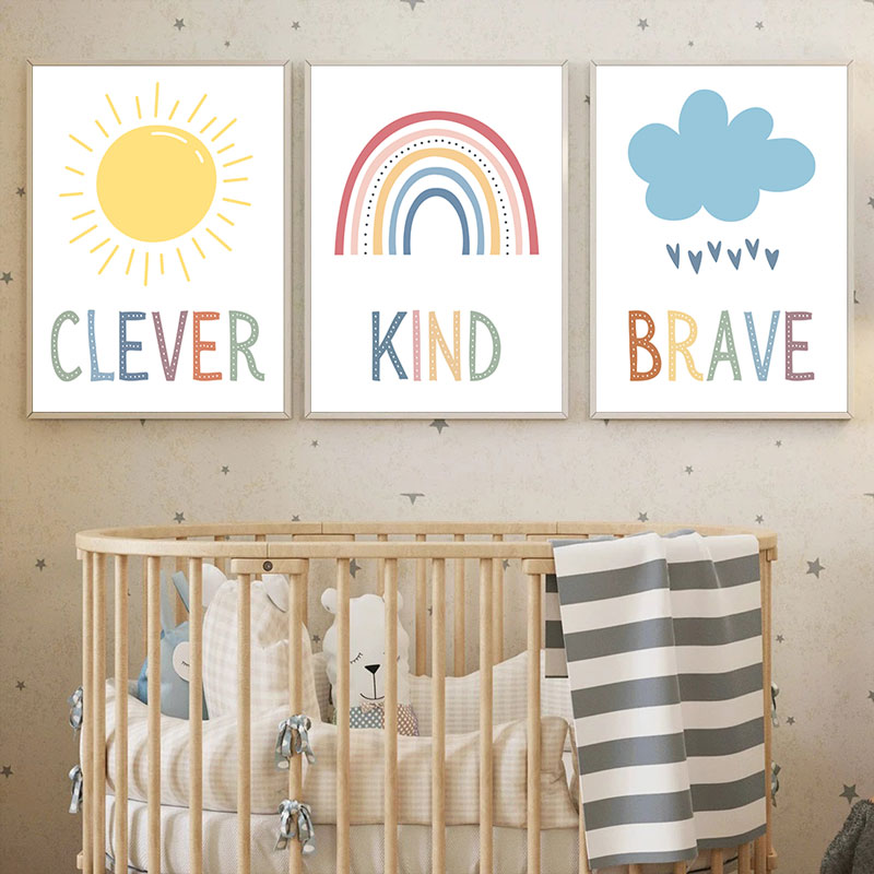 น่ารัก Sun Rainbow Cloud Canva - Kids Education Quotes บทวิจารณ์และราคา