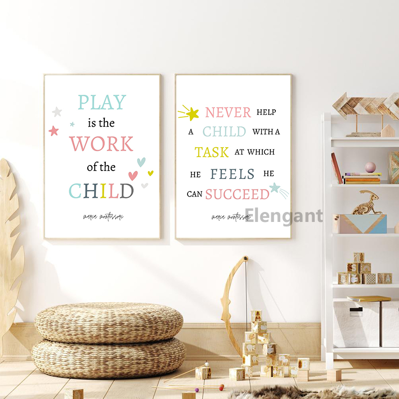 Play is the Work of A Child Qu - Kids Education Quotes บทวิจารณ์และราคา