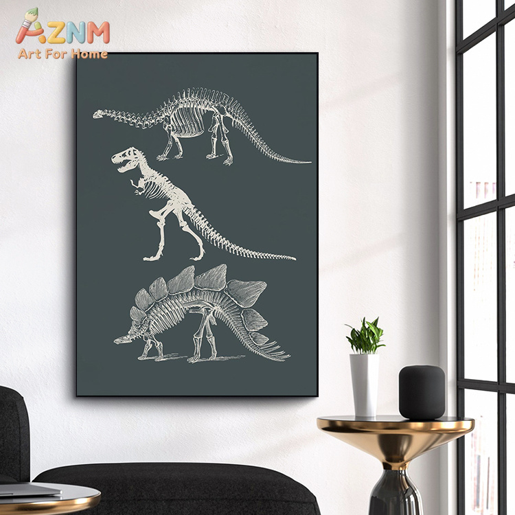 AZNM ศิลปะบนผืนผ้าใบลายไดโนเสา - Kids Education Quotes บทวิจารณ์และราคา