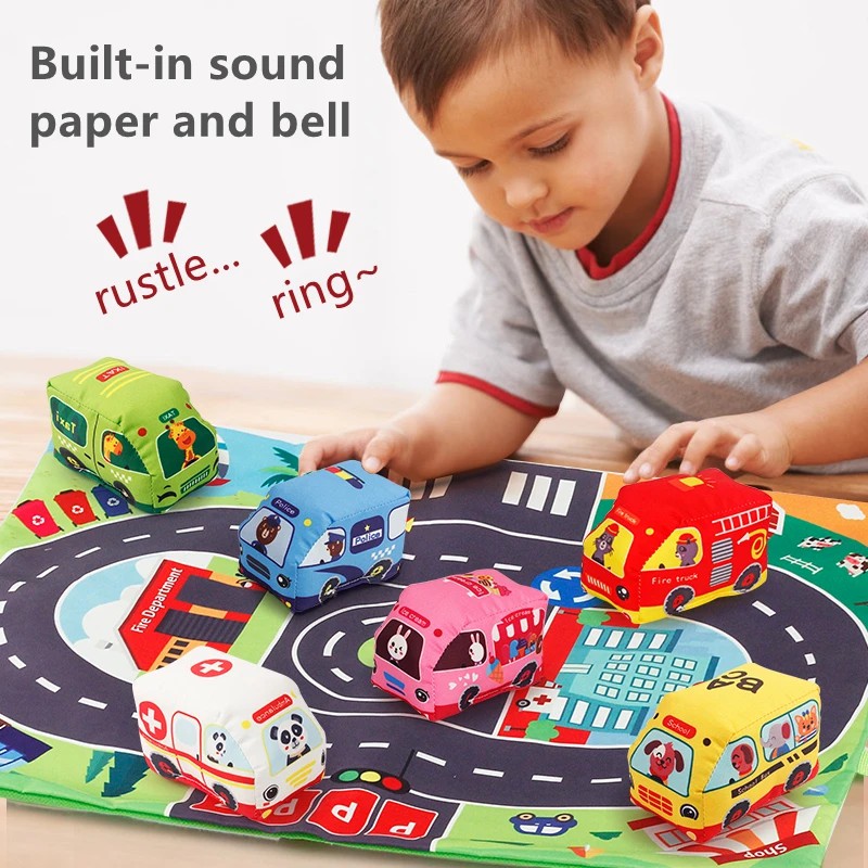 รถนุ่มชุดของเล่นพร้อมเสื่อเล่น - Kids Educational Mat บทวิจารณ์และราคา