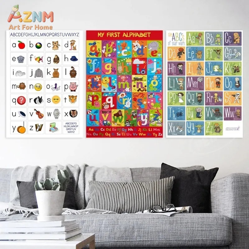 AZNM โปสเตอร์ผ้าใบไร้กรอบสำหรั - Kids Yoga Education บทวิจารณ์และราคา
