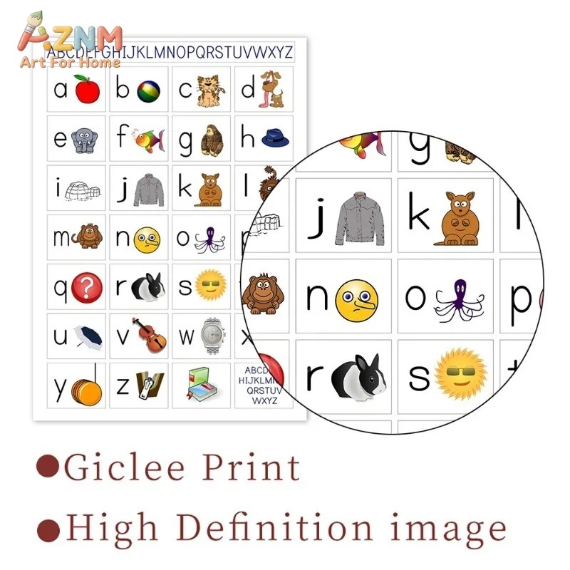 AZNM โปสเตอร์ผ้าใบไร้กรอบสำหรั - Kids Yoga Education บทวิจารณ์และราคา