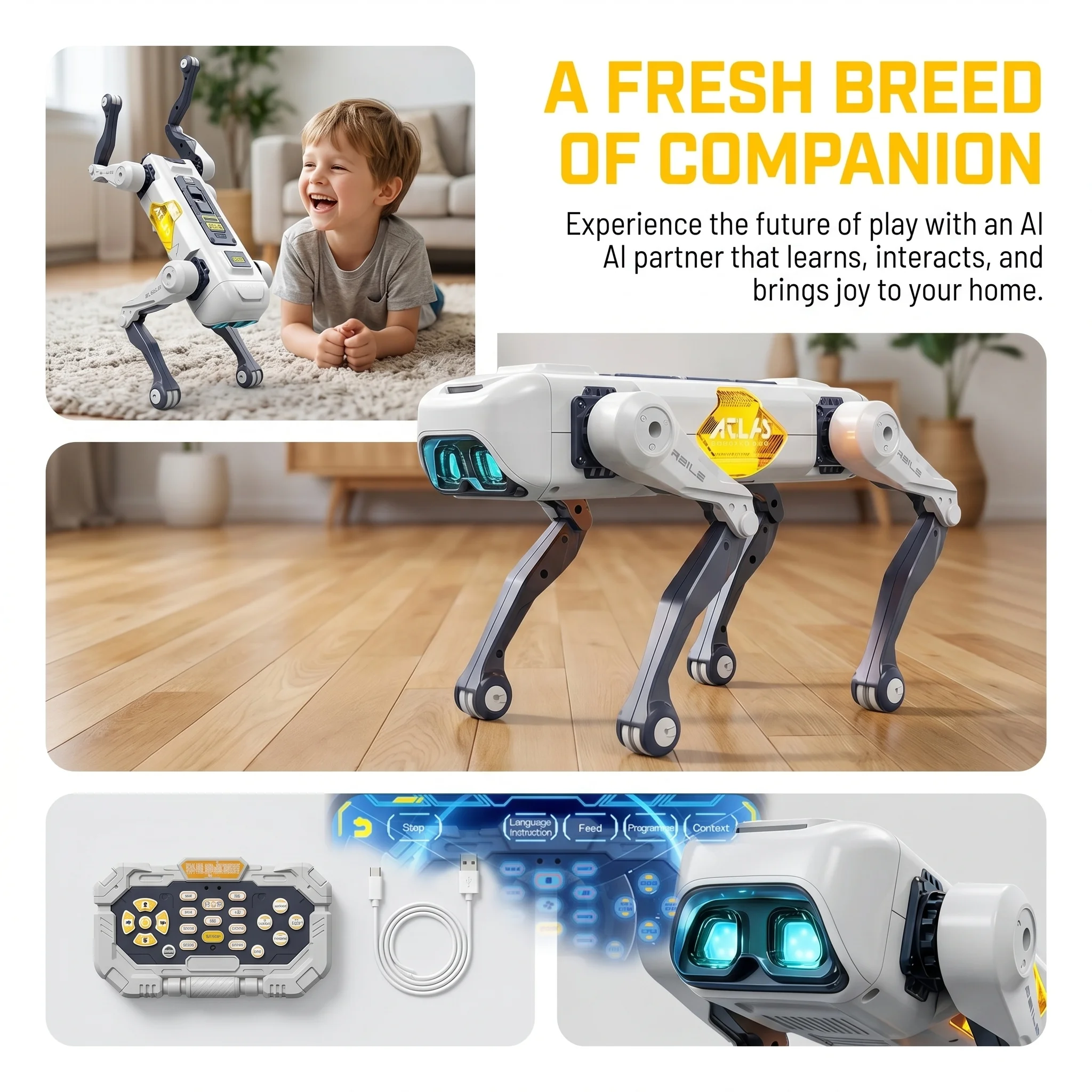 หุ่นยนต์สุนัขอัจฉริยะ AI ควบคุ - Kids Education Learning บทวิจารณ์และราคา