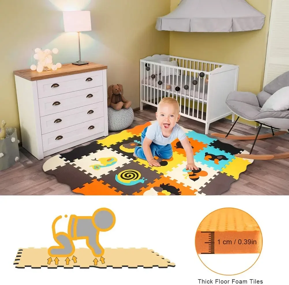 สัตว์รูปแบบเด็กเล่นเสื่อปริศนา - Kids Yoga Education บทวิจารณ์และราคา
