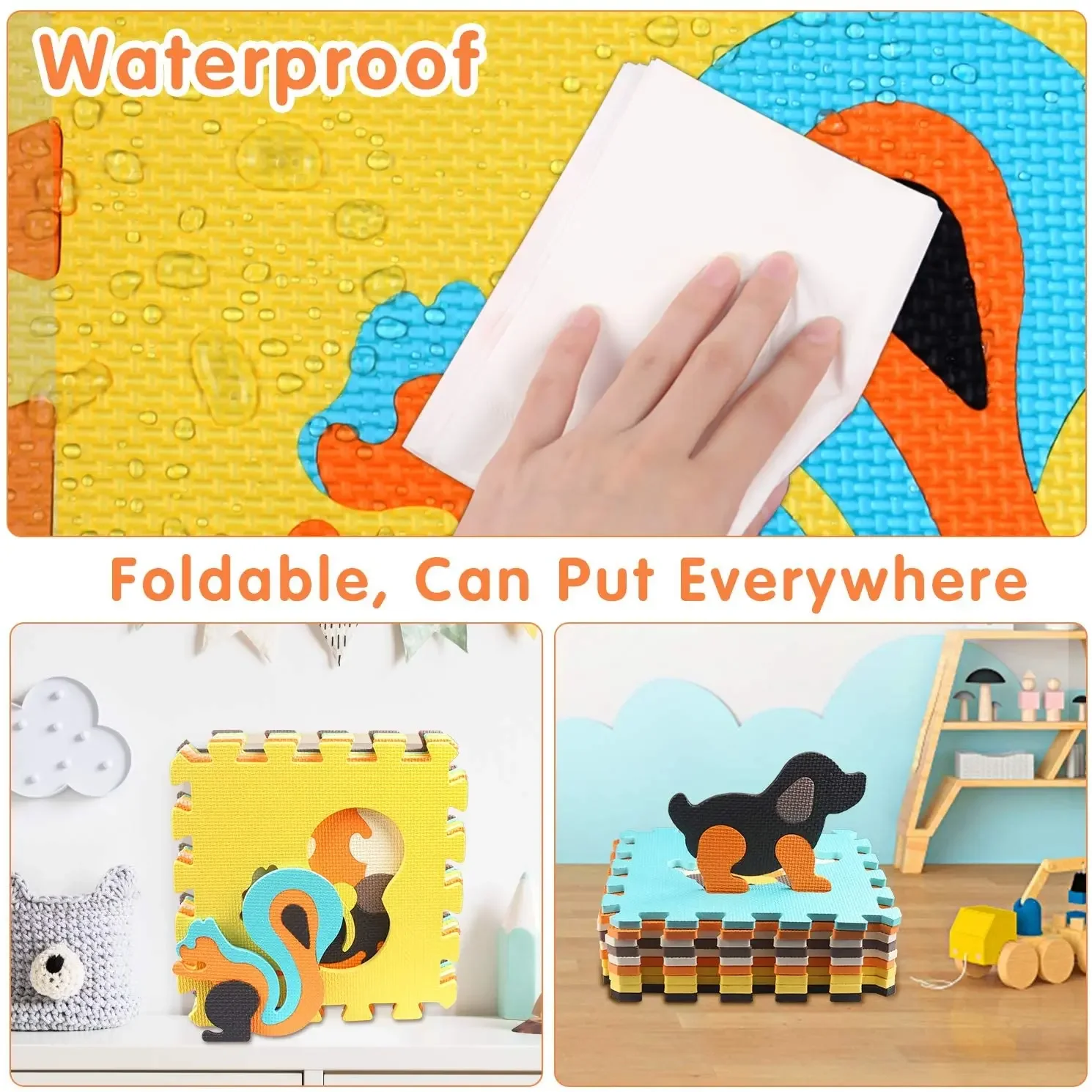 สัตว์รูปแบบเด็กเล่นเสื่อปริศนา - Kids Yoga Education บทวิจารณ์และราคา